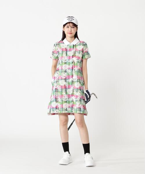 PEARLY GATES(パーリーゲイツ)の「【PEARLY GATES】FD30/-×ドライマスター鹿の子サッカーストライプ半袖ワンピース <マドラスチェック×バティックプリント>(ワンピース・レディース・ブルー系その他2/グリーン系その他3・SMALL/MEDIUM)」の11枚目の写真