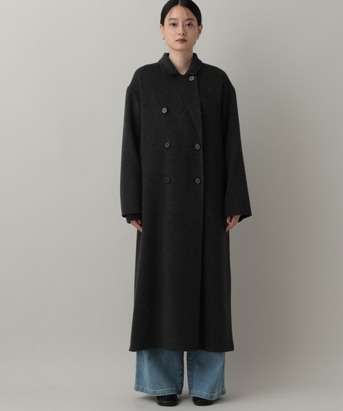 A part by（アパートバイ）の「【名品シリーズ】カシープロングコート（チェスターコート・レディース・チャコールグレー/バーガンディー・MEDIUM/SMALL）」の20枚目の写真