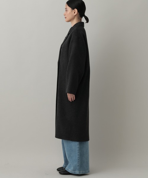 A part by（アパートバイ）の「【名品シリーズ】カシープロングコート（チェスターコート・レディース・チャコールグレー/バーガンディー・MEDIUM/SMALL）」の18枚目の写真