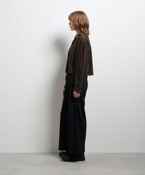 LANVIN en Bleu(ランバンオンブルー)の「コットンレースショートシャツ(シャツ/ブラウス・レディース・ブラウン/オフホワイト・38)」の4枚目の写真