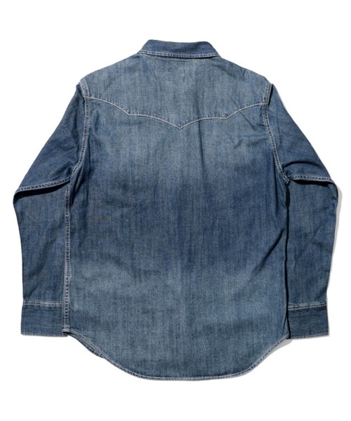 HOUSTON(ヒューストン)の「HOUSTON ヒューストン USA COTTON DENIM WESTERN SHIRT USAコットン デニム ウエスタンシャツ(シャツ/ブラウス・メンズ・ライトインディゴブルー/ワンウォッシュ/インディゴブルー・XL/L/M/XXL)」の7枚目の写真