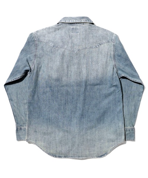 HOUSTON(ヒューストン)の「HOUSTON ヒューストン USA COTTON DENIM WESTERN SHIRT USAコットン デニム ウエスタンシャツ(シャツ/ブラウス・メンズ・ライトインディゴブルー/ワンウォッシュ/インディゴブルー・XL/L/M/XXL)」の9枚目の写真