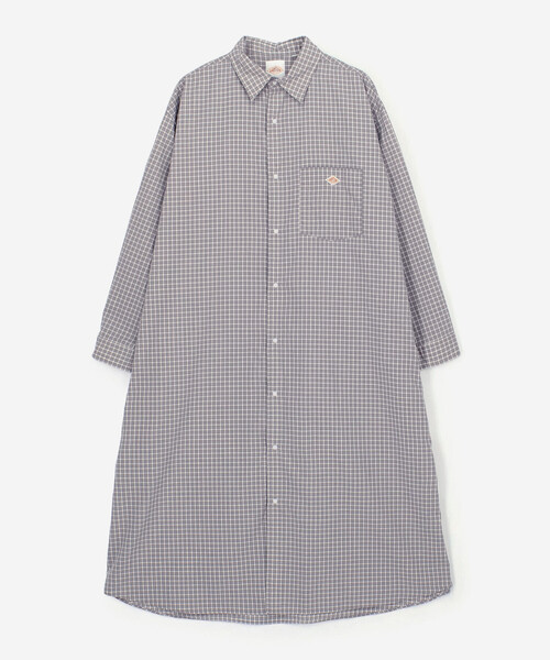 DANTON(ダントン)の「DANTON | プランサーボタン シャツワンピース PLAID WOMEN(シャツワンピース・レディース・グレー系その他/グリーン系その他・36)」の3枚目の写真