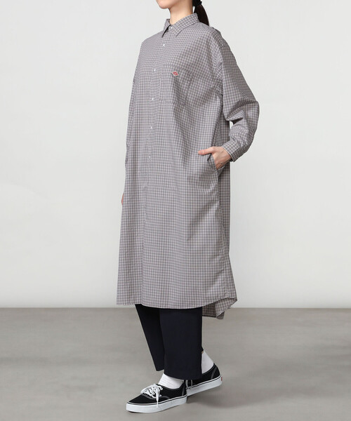 DANTON(ダントン)の「DANTON | プランサーボタン シャツワンピース PLAID WOMEN(シャツワンピース・レディース・グレー系その他/グリーン系その他・36)」の13枚目の写真
