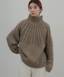 【ZOZO限定予約受付中】ミックスケーブルハイネックニット