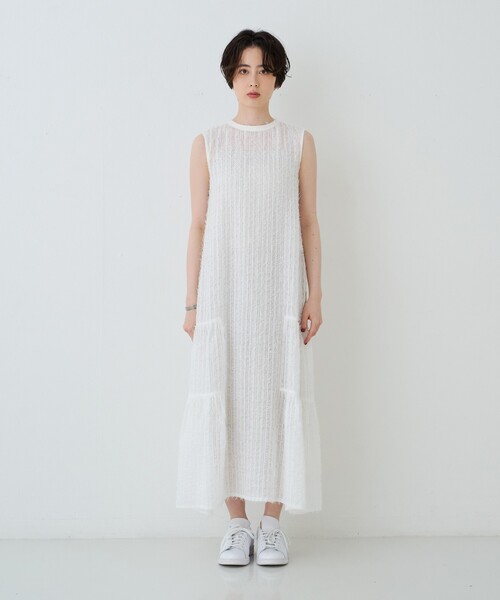 Rouge vif(ルージュヴィフ)の「【人気追加】フェザーノースリーブワンピース(ワンピース・レディース・ブラック/ホワイト・フリー)」の20枚目の写真