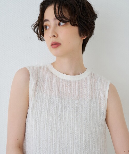 Rouge vif(ルージュヴィフ)の「【人気追加】フェザーノースリーブワンピース(ワンピース・レディース・ブラック/ホワイト・フリー)」の12枚目の写真