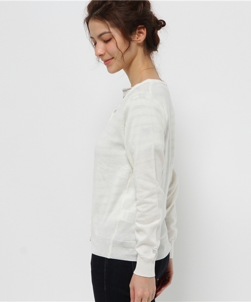 E hyphen world gallery（イーハイフンワールドギャラリー）の「ウォッシャブル12Gクルーカーディガン（カーディガン/ボレロ・レディース・オフホワイト/LT.Gray/ピンク/ベージュ/ネイビー/アイボリー/ブラック/サックスブルー・FREE）」の10枚目の写真