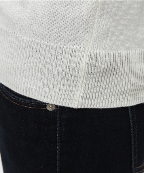 E hyphen world gallery（イーハイフンワールドギャラリー）の「ウォッシャブル12Gクルーカーディガン（カーディガン/ボレロ・レディース・オフホワイト/LT.Gray/ピンク/ベージュ/ネイビー/アイボリー/ブラック/サックスブルー・FREE）」の14枚目の写真