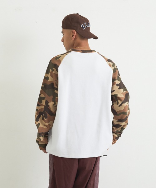 XLARGE(エクストララージ)の「X LOGO RAGLAN L/S TEE(Tシャツ/カットソー・メンズ・ホワイト/ネイビー/ブラック・S/M/L/XL)」の9枚目の写真