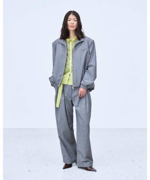 THINGS THAT MATTER(シングス ザット マター)の「LAYERED WAIST TUCK WIDE PANTS / レイヤードウエストタックワイドパンツ(その他パンツ・レディース・ネイビー/グレー・1/2)」の1枚目の写真