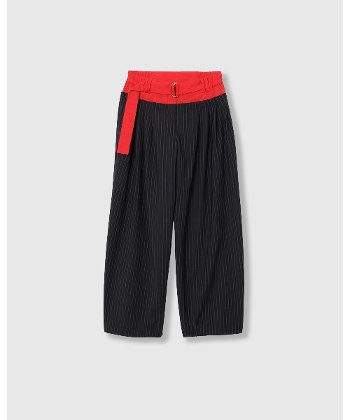 THINGS THAT MATTER(シングス ザット マター)の「LAYERED WAIST TUCK WIDE PANTS / レイヤードウエストタックワイドパンツ(その他パンツ・レディース・ネイビー/グレー・1/2)」の19枚目の写真