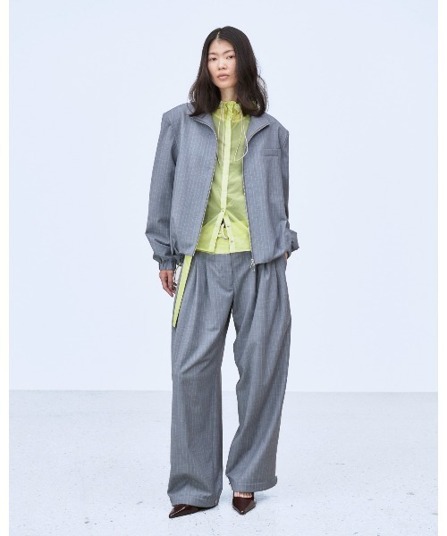 THINGS THAT MATTER(シングス ザット マター)の「LAYERED WAIST TUCK WIDE PANTS / レイヤードウエストタックワイドパンツ(その他パンツ・レディース・ネイビー/グレー・1/2)」の13枚目の写真
