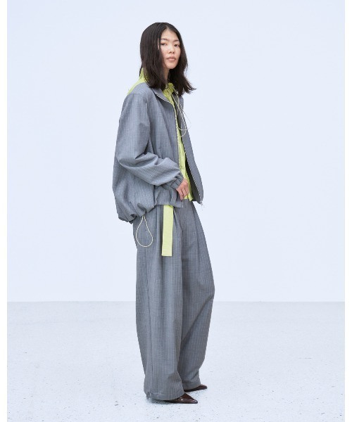 THINGS THAT MATTER(シングス ザット マター)の「LAYERED WAIST TUCK WIDE PANTS / レイヤードウエストタックワイドパンツ(その他パンツ・レディース・ネイビー/グレー・1/2)」の15枚目の写真
