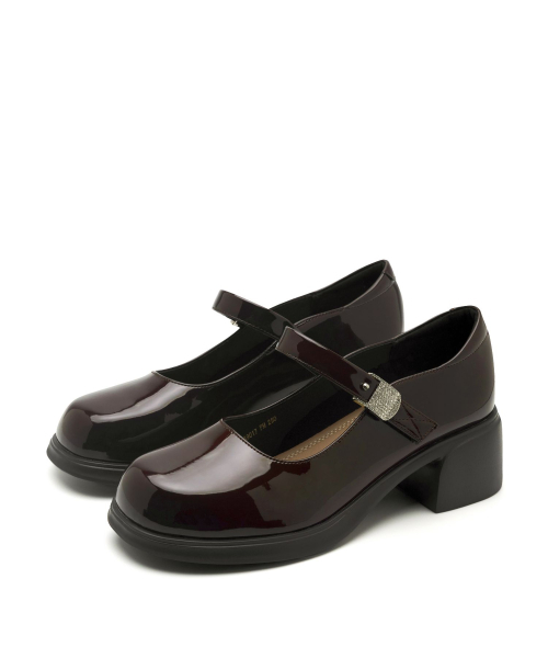 SPUR(シュプール)の「Merlin softly maryJane pumps エナメル パンプス ヒール 5.5cm -WA9017 (2color)(パンプス・レディース・ブラック/ダークパープル・22.5cm/25cm/24.5cm/24cm/23.5cm/23cm)」の5枚目の写真