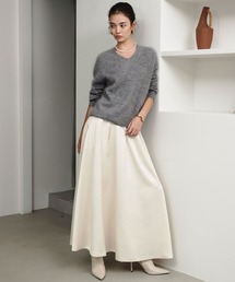 【2026AW】【S～Lサイズ展開】とろみタックフレアロングスカート 洗える