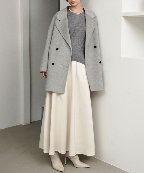 ELFRANK（エルフランク）の「【2026AW】【S～Lサイズ展開】とろみタックフレアロングスカート 洗える（スカート・レディース・オフホワイト/ブラック・S/L/M）」の14枚目の写真