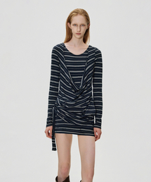 Deep Cowl Dress_NAVY