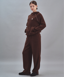 WIDE KNIT PANTS - BROWN