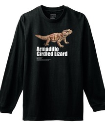 Moftique(モフティック) 長袖Tシャツ アルマジロトカゲ 爬虫類 ペット アニマル プリント Tシャツ 長袖 ロンT ロングTシャツ トップス カットソー メンズ レディース ユニセックス 春 秋