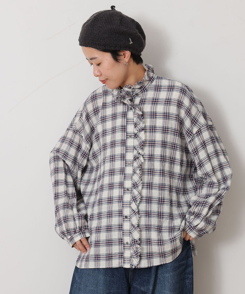 JOURNAL STANDARD LUXE(ジャーナルスタンダード ラックス)の「チェック フリルブラウス(シャツ/ブラウス・レディース・レッド/ホワイト・FREE)」の1枚目の写真