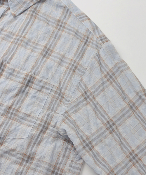 INDUST（インダスト）の「ロイドチェックシャツ（ブルー）（シャツ/ブラウス・レディース・ブルー・1(S)/2(M)/3(L)）」の5枚目の写真