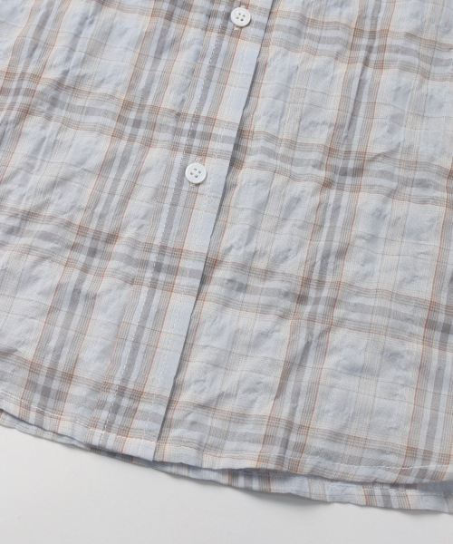 INDUST（インダスト）の「ロイドチェックシャツ（ブルー）（シャツ/ブラウス・レディース・ブルー・1(S)/2(M)/3(L)）」の7枚目の写真
