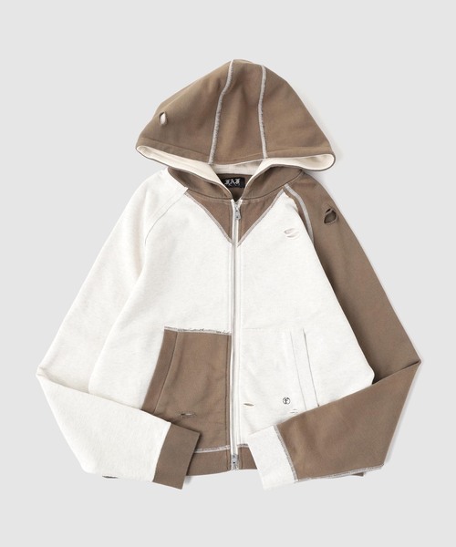 FAF(フェイク アス フラワーズ)の「FAF (FAKE AS FLOWERS) / フェイク アズ フラワーズ STELLA ZIP UP HOODIE(パーカー・メンズ・チャコールグレー/ネイビー/ホワイト系その他・1/2)」の2枚目の写真