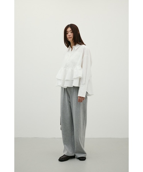 STYLEMIXER(スタイルミキサー)の「ダブルウエストスウェットパンツ(スウェットパンツ・レディース・ブラック/杢グレー・SMALL/MEDIUM)」の4枚目の写真