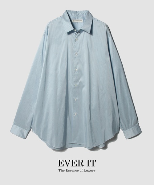 ESTNATION（エストネーション）の「ESTNATION / エッセンシャル シルクストライプシャツ＜EVER IT＞（シャツ/ブラウス・メンズ・キナリ/ブルーグラス/ブルー系その他/チョコ・MEDIUM/X-LARGE/LARGE）」の3枚目の写真