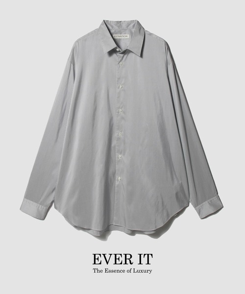 ESTNATION（エストネーション）の「ESTNATION / エッセンシャル シルクストライプシャツ＜EVER IT＞（シャツ/ブラウス・メンズ・キナリ/ブルーグラス/ブルー系その他/チョコ・MEDIUM/X-LARGE/LARGE）」の4枚目の写真