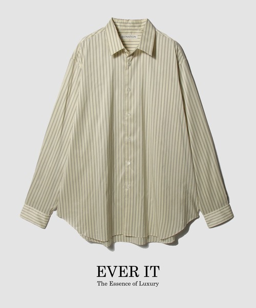 ESTNATION（エストネーション）の「ESTNATION / エッセンシャル シルクストライプシャツ＜EVER IT＞（シャツ/ブラウス・メンズ・キナリ/ブルーグラス/ブルー系その他/チョコ・MEDIUM/X-LARGE/LARGE）」の2枚目の写真