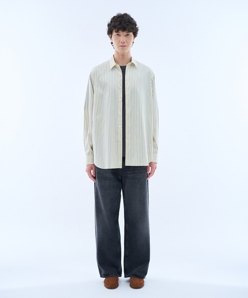 ESTNATION（エストネーション）の「ESTNATION / エッセンシャル シルクストライプシャツ＜EVER IT＞（シャツ/ブラウス・メンズ・キナリ/ブルーグラス/ブルー系その他/チョコ・MEDIUM/X-LARGE/LARGE）」の5枚目の写真