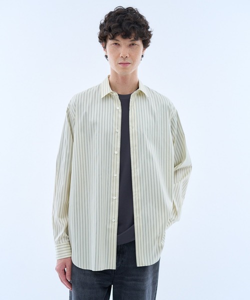 ESTNATION（エストネーション）の「ESTNATION / エッセンシャル シルクストライプシャツ＜EVER IT＞（シャツ/ブラウス・メンズ・キナリ/ブルーグラス/ブルー系その他/チョコ・MEDIUM/X-LARGE/LARGE）」の7枚目の写真