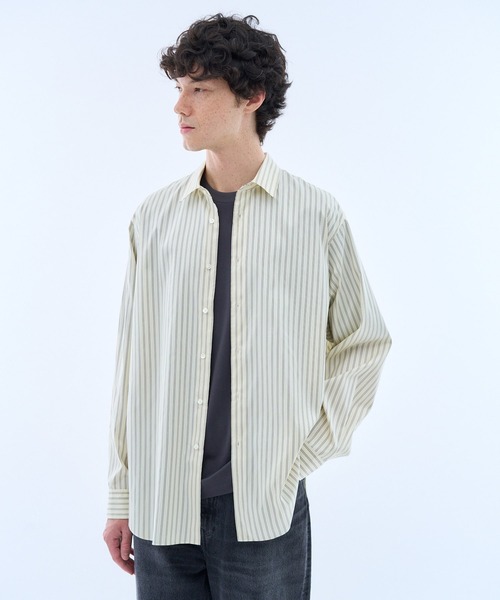 ESTNATION（エストネーション）の「ESTNATION / エッセンシャル シルクストライプシャツ＜EVER IT＞（シャツ/ブラウス・メンズ・キナリ/ブルーグラス/ブルー系その他/チョコ・MEDIUM/X-LARGE/LARGE）」の8枚目の写真