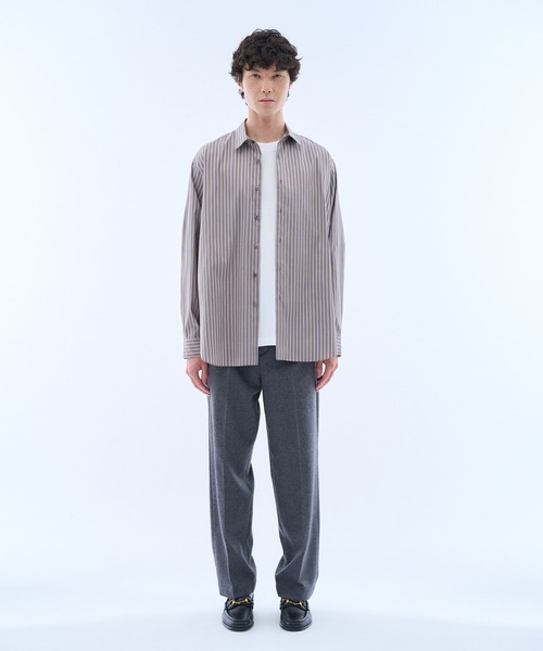 ESTNATION（エストネーション）の「ESTNATION / エッセンシャル シルクストライプシャツ＜EVER IT＞（シャツ/ブラウス・メンズ・キナリ/ブルーグラス/ブルー系その他/チョコ・MEDIUM/X-LARGE/LARGE）」の10枚目の写真