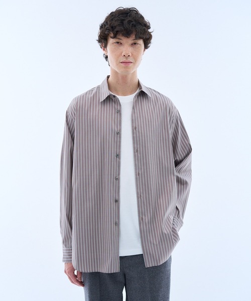 ESTNATION（エストネーション）の「ESTNATION / エッセンシャル シルクストライプシャツ＜EVER IT＞（シャツ/ブラウス・メンズ・キナリ/ブルーグラス/ブルー系その他/チョコ・MEDIUM/X-LARGE/LARGE）」の12枚目の写真