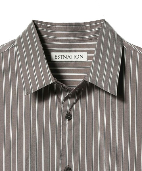 ESTNATION（エストネーション）の「ESTNATION / エッセンシャル シルクストライプシャツ＜EVER IT＞（シャツ/ブラウス・メンズ・キナリ/ブルーグラス/ブルー系その他/チョコ・MEDIUM/X-LARGE/LARGE）」の16枚目の写真