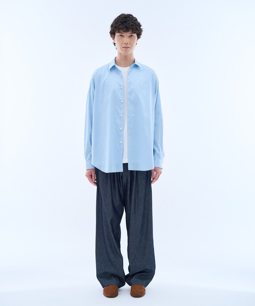 ESTNATION（エストネーション）の「ESTNATION / エッセンシャル シルクストライプシャツ＜EVER IT＞（シャツ/ブラウス・メンズ・キナリ/ブルーグラス/ブルー系その他/チョコ・MEDIUM/X-LARGE/LARGE）」の18枚目の写真