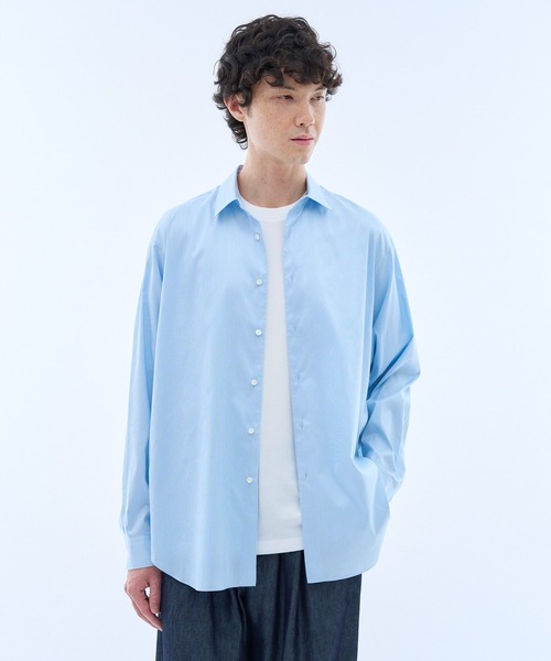 ESTNATION（エストネーション）の「ESTNATION / エッセンシャル シルクストライプシャツ＜EVER IT＞（シャツ/ブラウス・メンズ・キナリ/ブルーグラス/ブルー系その他/チョコ・MEDIUM/X-LARGE/LARGE）」の20枚目の写真