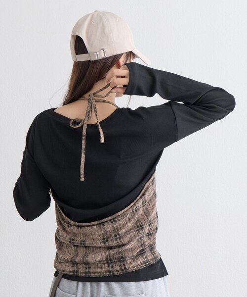 COLONY 2139（コロニートゥーワンスリーナイン）の「PIKO企画/一部WEB限定 アソートホルターネックキャミソール&Tシャツ（Tシャツ/カットソー・レディース・グレー/アイボリー/ブラック/ネイビー・FREE）」の8枚目の写真