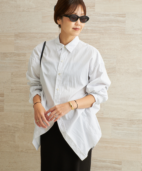 plage（プラージュ）の「Wide Tunic シャツ（シャツ/ブラウス・レディース・マルチ/レッド/サックスブルー・FREE）」の3枚目の写真