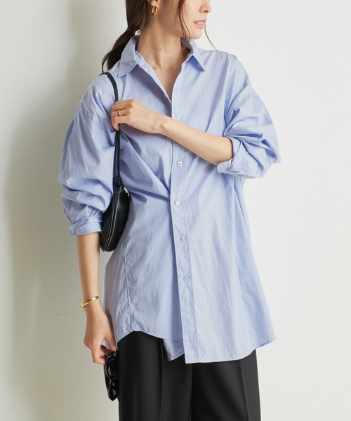 plage（プラージュ）の「Wide Tunic シャツ（シャツ/ブラウス・レディース・マルチ/レッド/サックスブルー・FREE）」の5枚目の写真