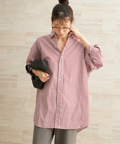 plage（プラージュ）の「Wide Tunic シャツ（シャツ/ブラウス・レディース・マルチ/レッド/サックスブルー・FREE）」の11枚目の写真