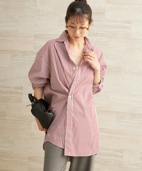 plage（プラージュ）の「Wide Tunic シャツ（シャツ/ブラウス・レディース・マルチ/レッド/サックスブルー・FREE）」の12枚目の写真