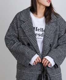 グレンチェック W テーラード BIGサイズコート