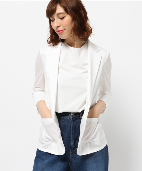 Lautreamont ロートレアモン の カーディガン感覚で羽織れるコットンブライトカノコテーラージャケット テーラードジャケット Wear