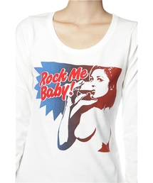 美品 ヒステリックグラマー 16ss Rock Me Baby Tシャツ 黒 S HYSTERIC GLAMOUR（ヒステリックグラマー）の「ROCK ME BABY pt