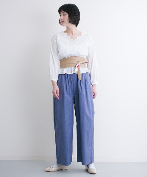 MERLOT(メルロー)の「コットンVネックレースブラウス587-5527(シャツ/ブラウス・レディース・ベージュ/オレンジ/ホワイト・FREE)」の12枚目の写真