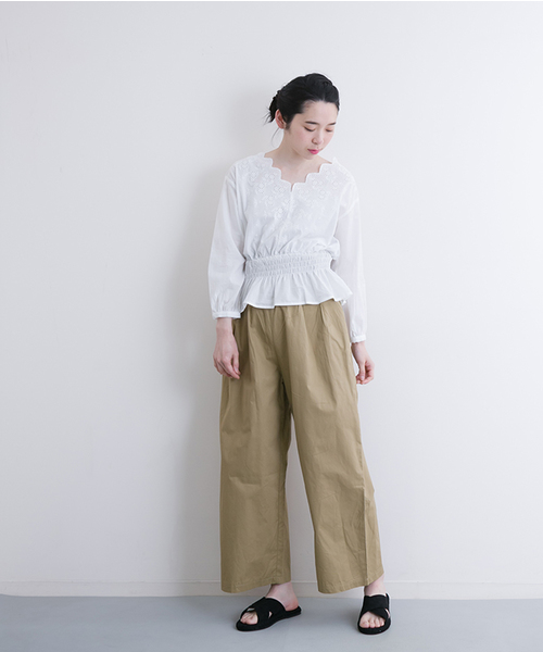 MERLOT(メルロー)の「コットンVネックレースブラウス587-5527(シャツ/ブラウス・レディース・ベージュ/オレンジ/ホワイト・FREE)」の20枚目の写真